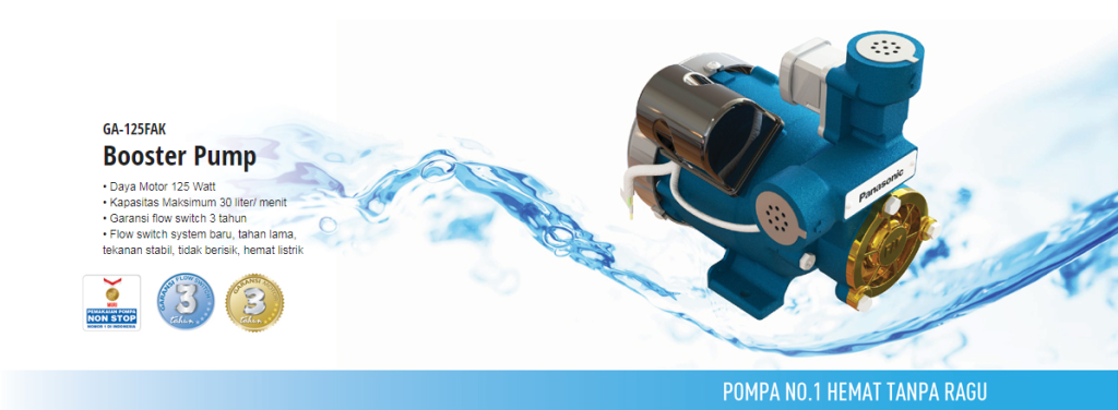 Pompa Booster Panasonic GA 125 FAK Hemat Listrik Garansi Lama