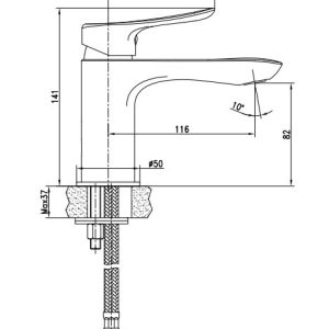 Wasser Basin Mixer wit CeraSwitch MBA-X010-S Black